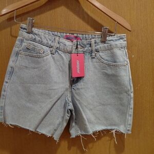 Edikted Light Blue Jean Shorts